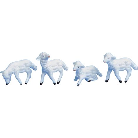 Pecorelle bianche per presepe natalizio 4 x 3 cm, set di 24 pezzi assortiti