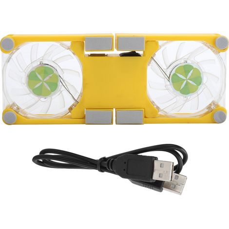 Support d'ordinateur portable pliable, ventilateur de refroidissement USB portable léger avec support antidérapant (Jaune) (1/5)