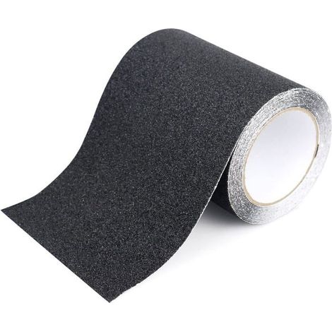 Ruban adhésif antidérapant, Ruban antidérapant noir 15 cm x 5 m pour escaliers, marches, revêtements de sol, Ruban antidérapant (1/5)