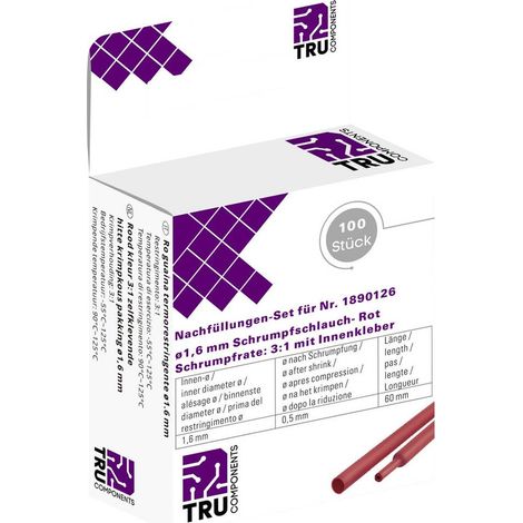 TRU COMPONENTS T1807CA007A 8435056 ROSSO 1,60 MM TASSO DI RITIRO: 2: 1.100 PZ (S) (1/3)