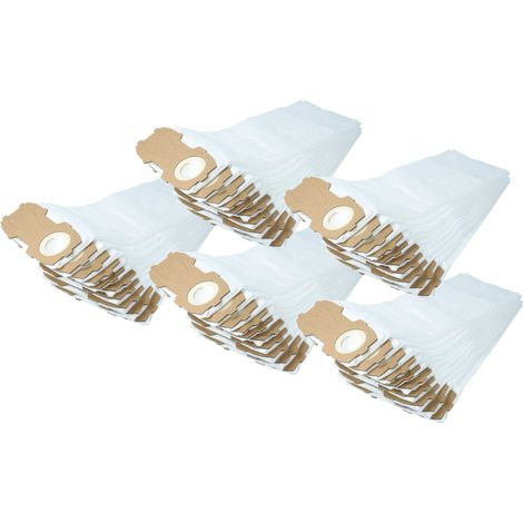 vhbw 50x Vacuum Cleaner Bag compatible with Vorwerk Kobold VK 120, VK 121, VK 122, VK121, VK122 Vacuum Cleaner - Microfleece, 21.5 cm x 18 cm, White
