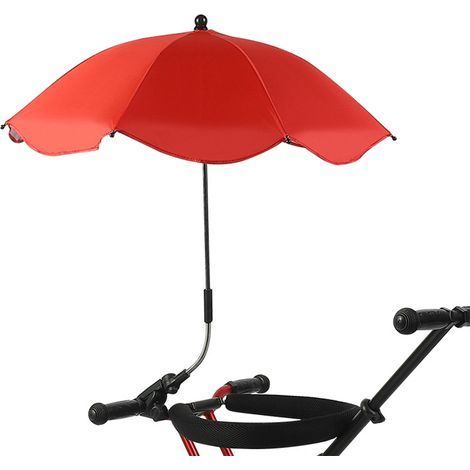 Chair umbrella with clip, portable umbrella for patio strollers, red (1/5)