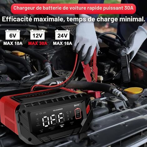 Car Battery Charger 6V/12V/24V for AGM, EFB, Gel, LiFePO4