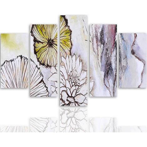 Tableau fleurs abstraites - 100 x 70 cm