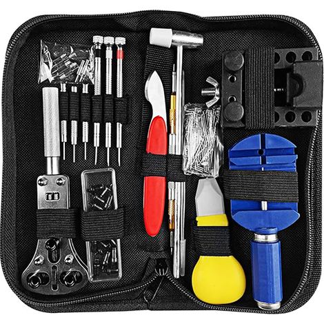 147 Pcs Kit de Réparation de Montre, Professionnel Kit Montre Demontage Bracelet,, Réglable Ouvre Boitier pour Changement Pile (1/5)
