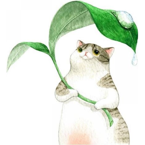 Cute DIY Cartoon Cat Umbrella Wall Sticker - Self-adhesive Wall Decor for Kids and Baby Rooms (1/5)