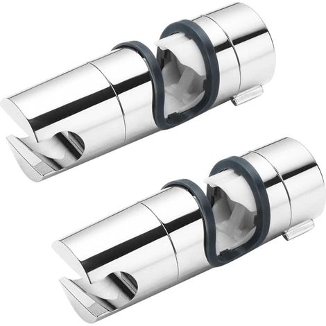 2 pièces Support de Douche à Main Remplaçable 18-25mm ABS Support de Pommeau de Douche Réglable 360° Pommes de Douche Fixes Curseur Douche Universel Remplaçable Poli Chromé (1/5)