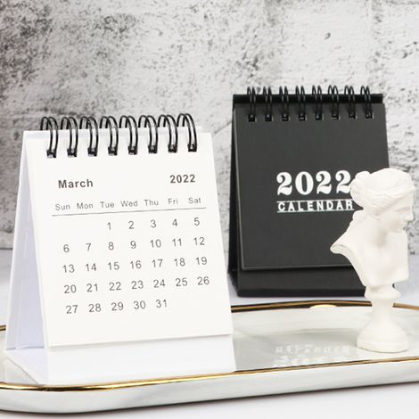 Mini calendriers de bureau 2022, calendrier à feuilleter sur pied pour la maison et le bureau, calendrier annuel, agenda journalier, pages mensuelles, calendrier chevalet