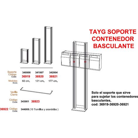 Support pour conteneur basculant 60 cm 340000