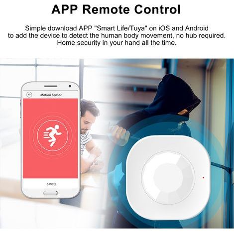 Capteur de mouvement WIFI PIR, détecteur infrarouge passif sans fil, alarme anti-cambriolage, Tuya Smart APP, contrôle pour la maison (1/5)