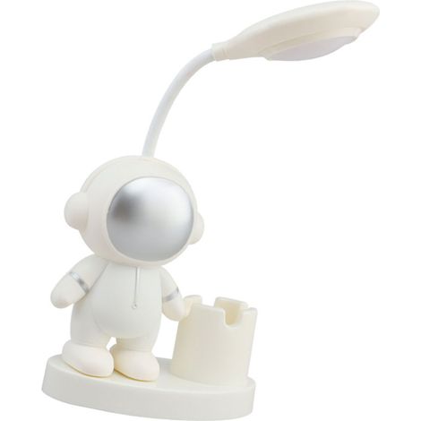 Lampe de bureau pliable et polyvalente style astronaute, lumière douce, lampe de chevet USB, veilleuse pour la maison, la chambre ou le bureau, blanche (1/3)