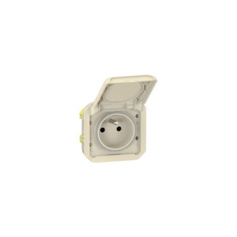 Legrand – Prise de courant composable 2P + T – Sable – Pour espaces confinés – Technologie Plexo – Installation facile (1/10)