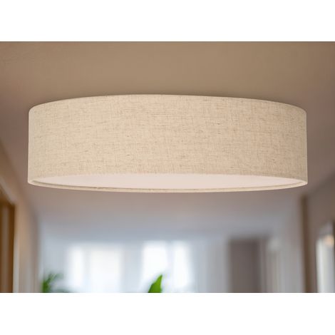 Deckenlampe CEILING DREAM, Leinen Stoffschirm / Abdeckung satiniert, Ø 40cm