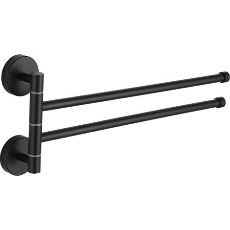 Mexen doble toallero giratorio, negro - 7039242-70 (1/2)