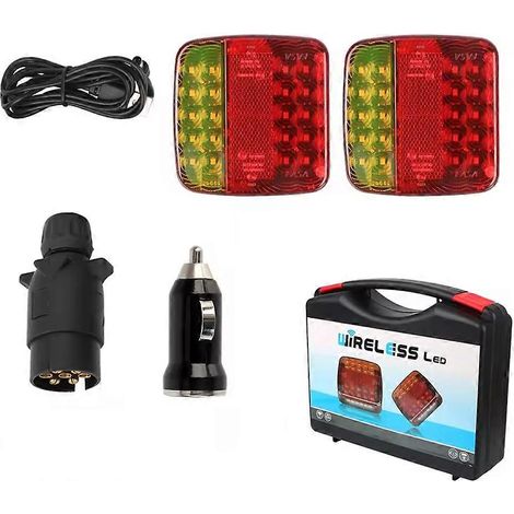 Feu arrière de remorque, feu de signalisation, feu stop pour caravane, camping-car, camion, feu arrière magnétique sans fil à LED pour camion (1/5)