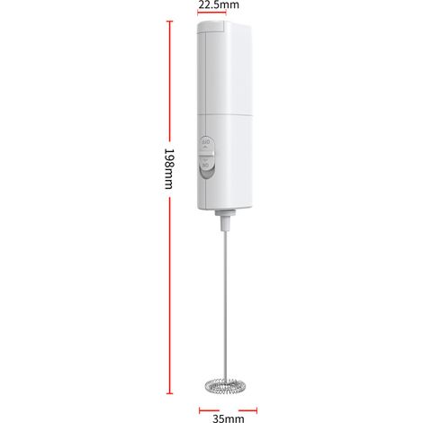Mousseur à lait électrique (blanc) : utilisable pour le lait et le café, moteur puissant (1/5)