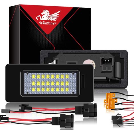 LED Éclairage plaque immatriculation ampoules CanBus 6000K Blanc Compatible avec Passat B6/B7 Variant Touareg2 7P5 Jetta6 Sharan2 7N Touran Facelift Golf 6/7 etc., 2Pcs (1/5)