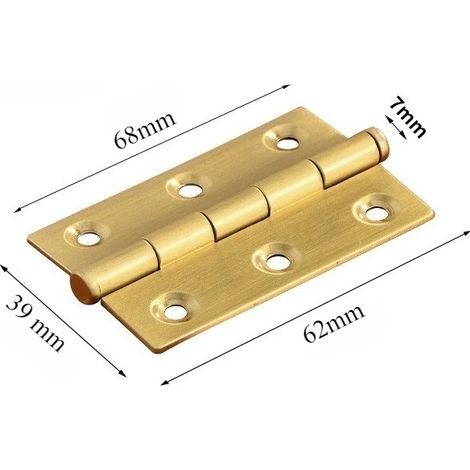 (Brossé et scellé - 2,5 B) 4 charnières en laiton haut de gamme pour portes de placards de chambre, tiroirs de cuisine et meubles en bois. Accessoires pour meubles en bois. (1/5)