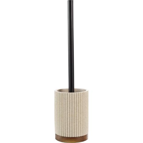 Paris Prix – Brosse WC 38cm en polyrésine et bois d'acacia – Design naturel – Pour salle de bain moderne – Résistante à l'humidité (1/4)