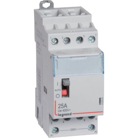 Contacteur de puissance CX³ bobine 230V - 4P 250V - 25A - contact 4F - 2 modules - 412551 - LEGRAND
