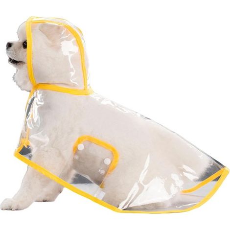 Imperméable transparent pour chiens - Convient aux chiens de toutes tailles - Imperméable coupe-vent et imperméable - Chien jusqu'à 7 kg - jaune (1/4)