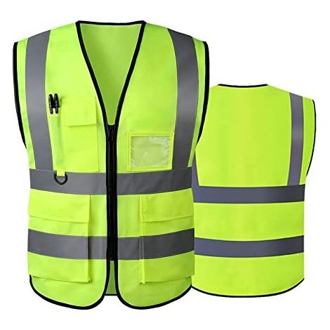 Gilet de sécurité réfléchissant haute visibilité avec poches zippées sur le devant - Conforme aux normes ANSI/ISEA (1/5)