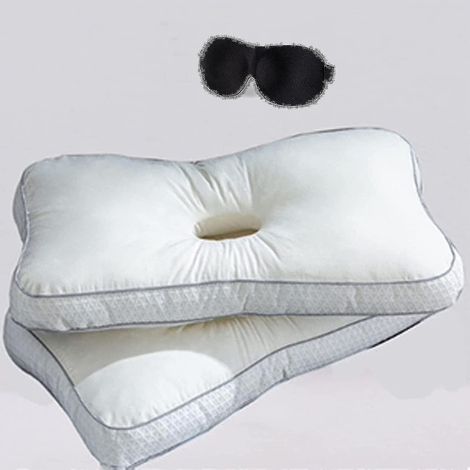 Oreiller de piercing pour dormir sur le côté, oreiller avec trou pour les oreilles, pour soulager la pression des oreilles, les douleurs cervicales, oreiller de protection des oreilles 40 x 70 cm - hy (1/5)