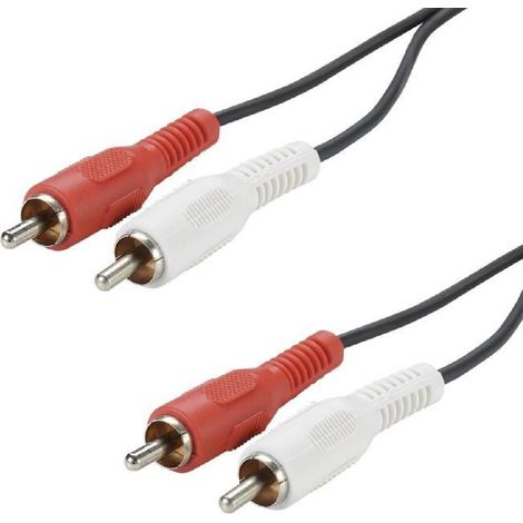 Cordon 2 RCA - Connecteurs nickel - Longeur - 10m