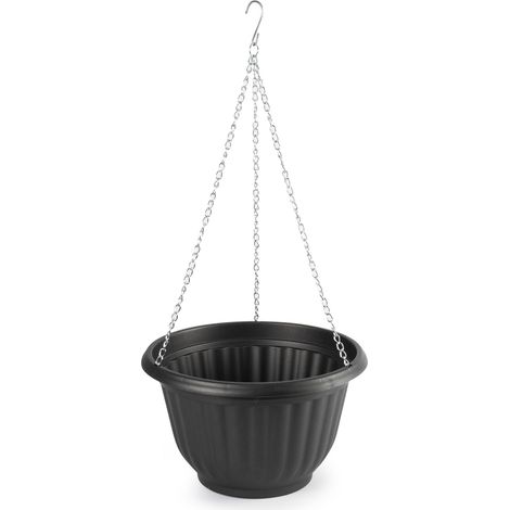 Macetero Colgante de plástico 20 cm Negro