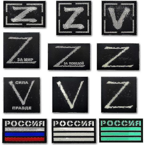 Stoffaufnäher mit geheimnisvollem russischem Logo, reflektierendes Moralabzeichen, Russland Z für Sieg V Macht der Wahrheit Die Aufgabe wird erfüllt werden.