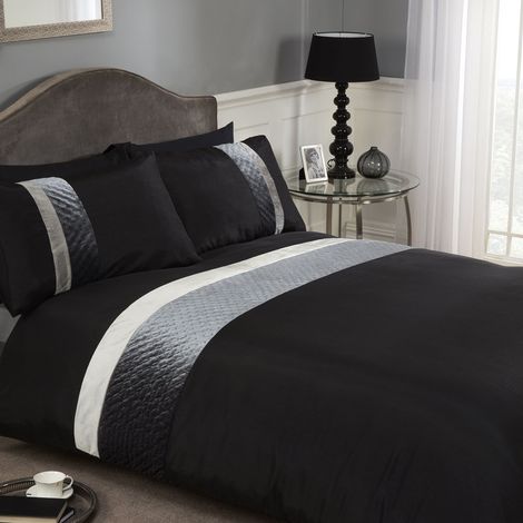Rapport Ensemble Housse de Couette Déco, Charbon, Simple