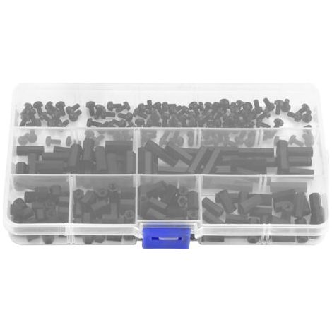 Kit d'assortiment de 250 vis d'espacement femelles M3 en nylon pour colonne hexagonale (entretoise femelle M3 B)