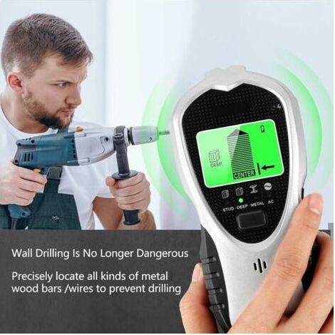 Détecteur de Mur 4 en 1, Wall Scanner Détecteur de matériaux,Détecteur de Construction with LCD Light Indicator & Sound Warning,Détecter Métaux, Fils Électrique, Studs en Bois dans Murs