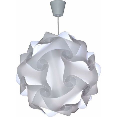 DIY Luminaire à Suspension, Abat-Jour à Suspendre au Plafond, Pour Décoration Salon, Chambre Enfants, Ado, Adultes - Ø30 cm - Blanc (1/4)