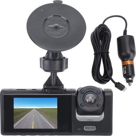 Duale 3-Zoll-1080P-HD-Dashcam, Front- und Innenraumkamera mit G-Sensor und Loop-Aufnahme (1/5)