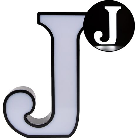 DECORAZIONE LUMINOSA LED A BATTERIA LETTERA J - IDEALE PER EVENTI COMPLEANNI E DECORAZIONI PER LA CASA (1/2)