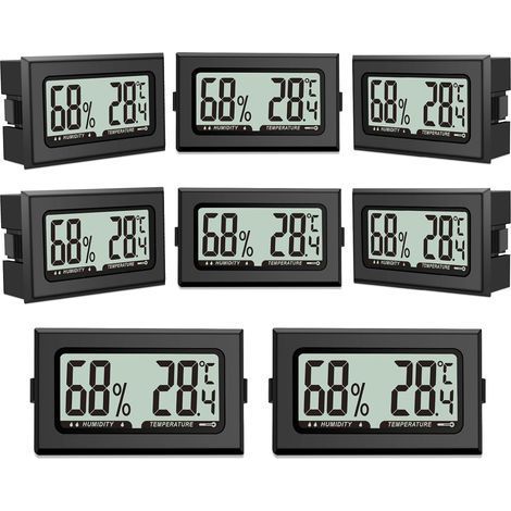 8PCS Thermomètre, Hygromètre, Numérique, Miniature, Intérieur, Frigo, Précision (1/5)