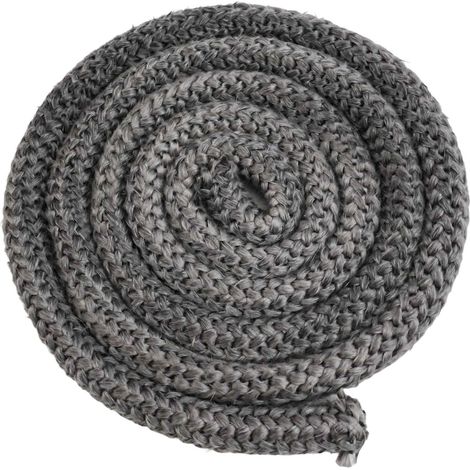 Schwarze Glasfaserseildichtung (18 mm x 2 m) für Holzofentüren, Hochtemperaturdichtung für Schornsteine, Heizkessel und Öfen (1/5)