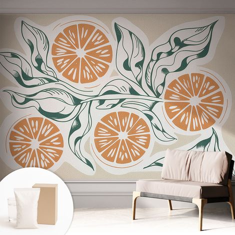 Carta Da Parati - Murale Alla Moda Decorazione - Camera Da Letto - Con Colla Gratuita Motivi di frutta 312x219 cm (1/5)