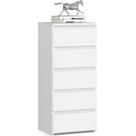 Cassettiera AKORD CL5 Cassettiera Bianca 40 cm 5 cassetti 40x35x92 cm
