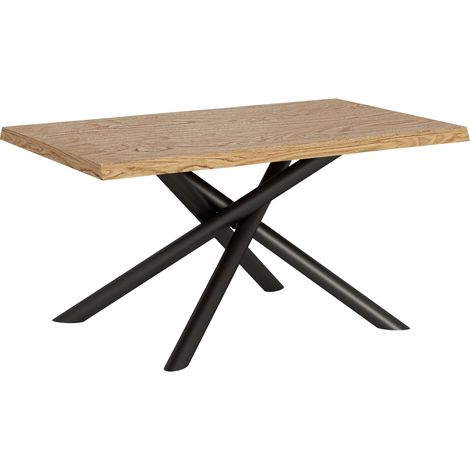 Tavolo Fisso 140x90 cm Vindral Rovere Scortecciato Gambe Antracite