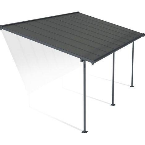 Canopia Capri Pergola Addossata in Alluminio 3X5.6 m Grigio