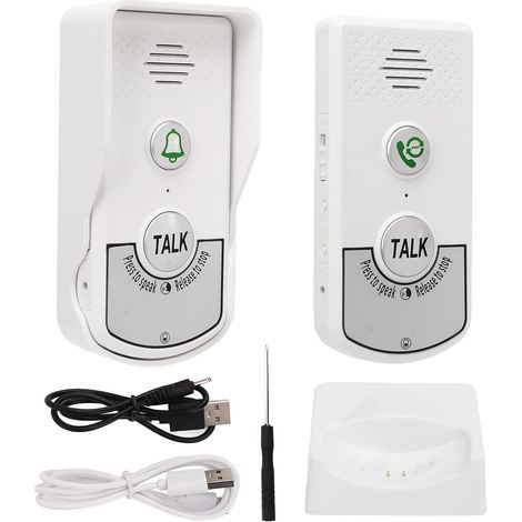 Sonnette Sans Fil, 1000 Mètres Sonnette de Porte Étanche Carillon Electronique, Sonnette D'interphone Sans Fil,Carillons électroniques Intelligents Rechargeables,1 Récepteurs -ANPVIZ (1/5)