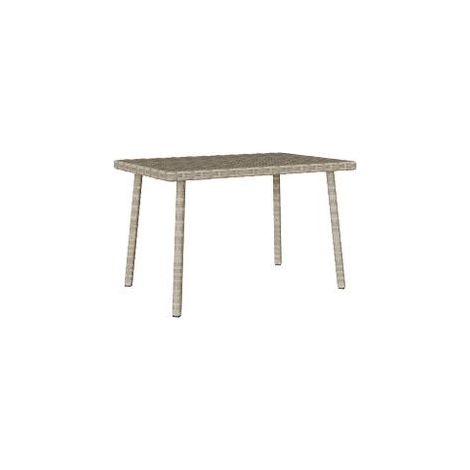 Table basse de jardin rectangulaire gris clair résine tressée (1/5)