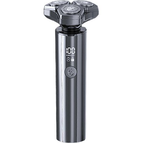 Rasoir électrique pour homme, rasoir rechargeable pour utilisation sur peau sèche ou humide, charge rapide, étanche, affichage LED. (1/5)