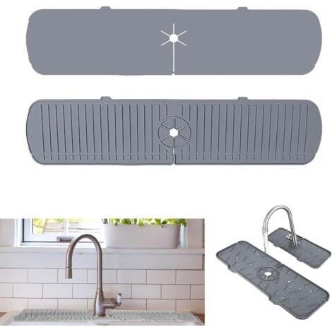 Tapis de Drainage de Protection de comptoir de salle de bains de cuisine de Protection d'évier de cuisine en Silicone/350145mm (1/5)