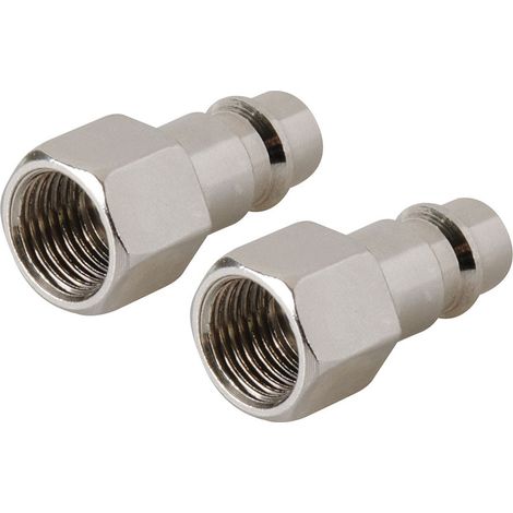 Silverline – Lot de 2 embouts pour raccord pneumatique euro – Filetage femelle 1/4 BSP – Connexion rapide pour outils à air comprimé (1/4)