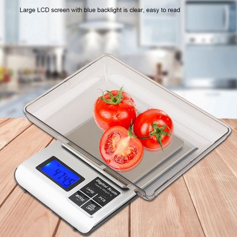 Balance de cuisine électronique numérique de précision 3 kg/1 g en acier inoxydable pour la fabrication de produits alimentaires et la pâtisserie. (1/5)