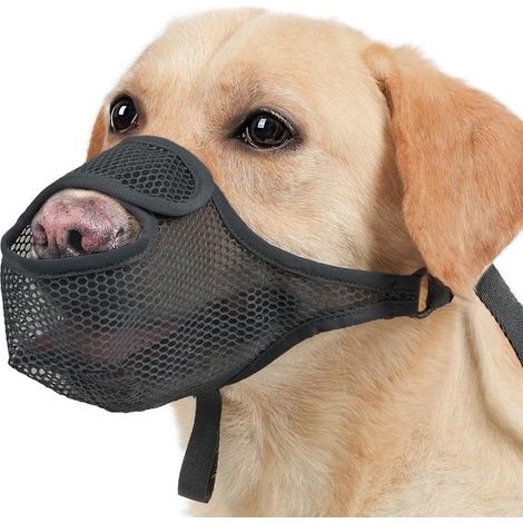 Muselière ajustable pour grands chiens - Légère et souple - Convient à différentes races et empêche les aboiements (1/5)