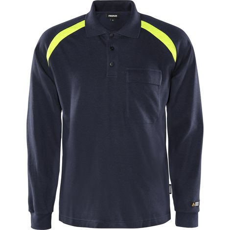 FRISTADS 100472-540 Flamestat Poloshirt Langarm 784 PFLA Gr.2XL Marineblau (1/2)